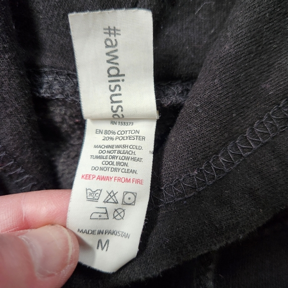 Fright Fest Six Flags Men's Sz M Black Draw String Clown Hoodie Sweatshirt - Picture 3 of 4